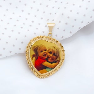 Portrait Pendant  |  Heart Rope Frame | Color Photo Pendant | Photo Pendant | Meaningful Jewelry |