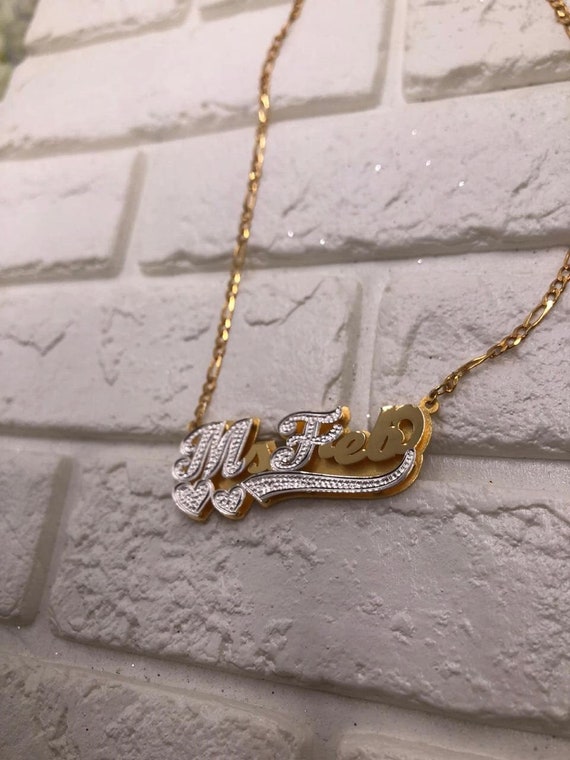 Gold plated nameplate best sale necklace