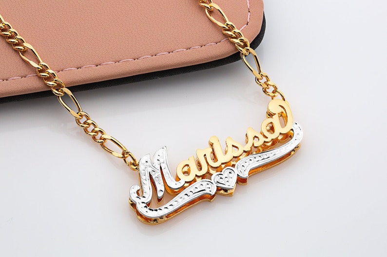 Name Necklace | Double Name Plate | Name Plate | Nameplate Necklace | Custom Nameplate | Free Shipping 