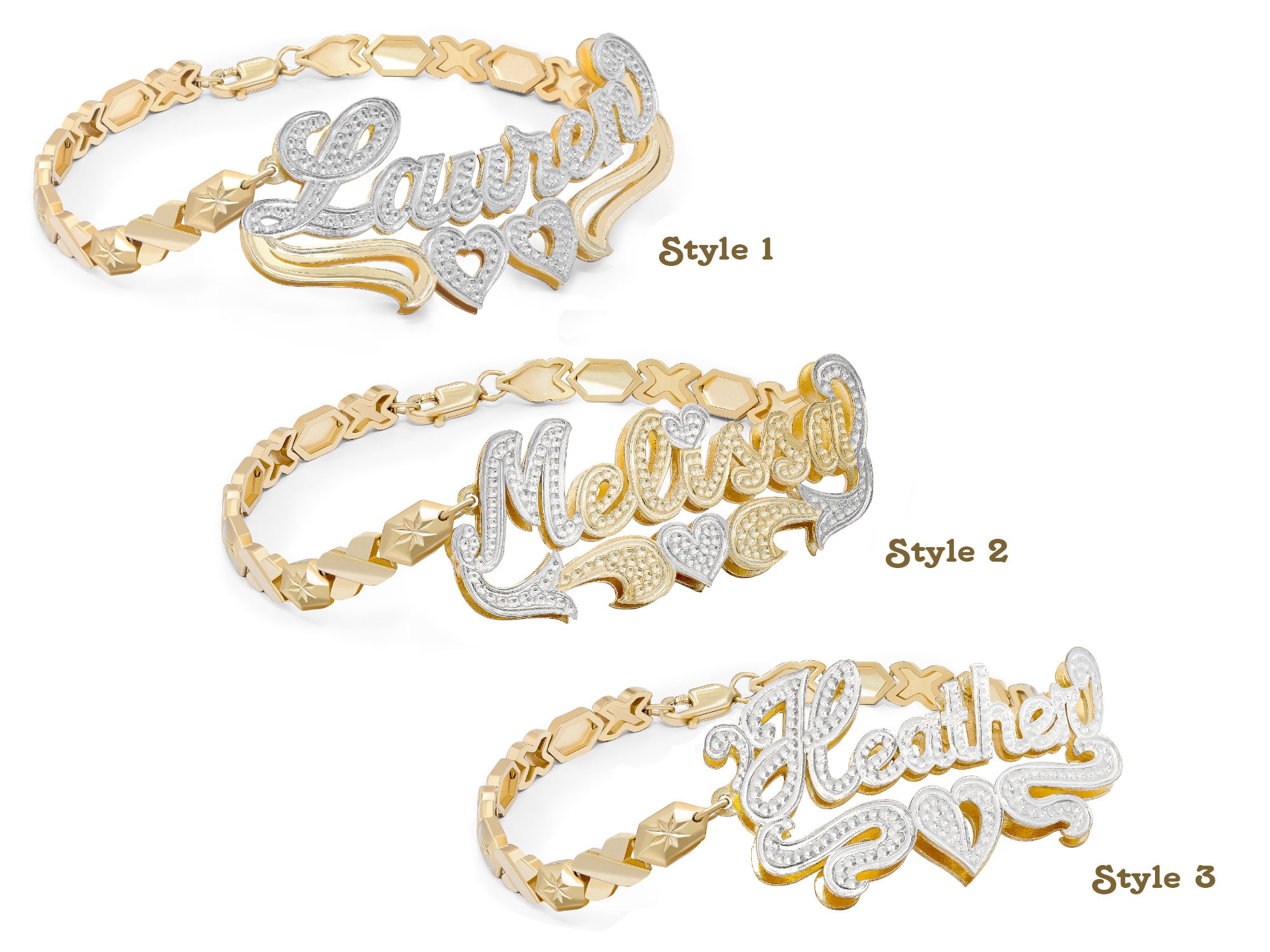 Double name bracelets sale