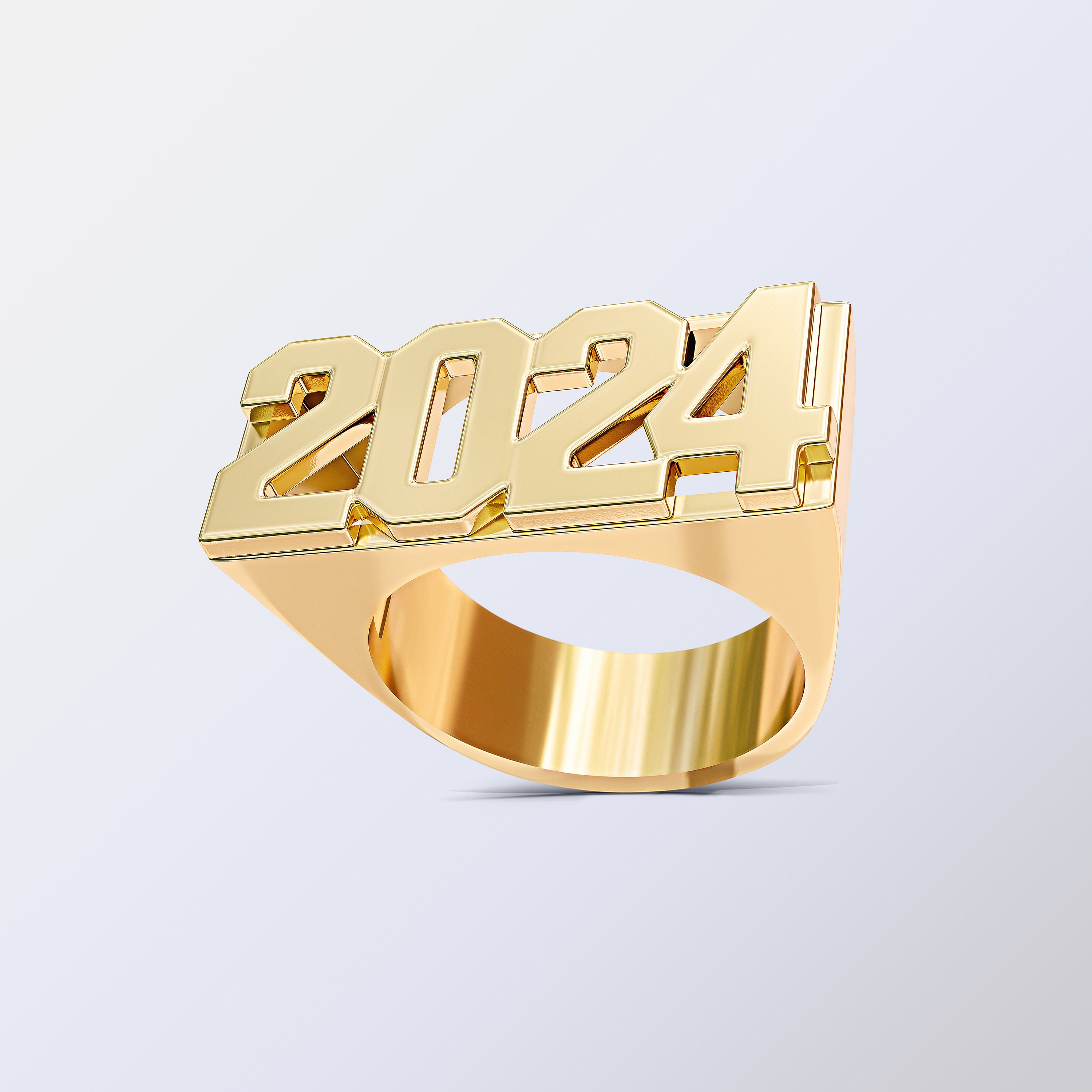Personalized Year Ring | Diamond Cut | Personalized Ring | Free ...