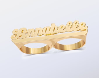 Double Name Ring | Name Ring | Personalized Ring | Your Name Ring | Two Size Ring | Free Shipping
