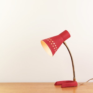 Vintage French vintage red table lamp Mid-century modern Boris Lacroix style ca. 1950s image 1
