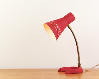 Vintage French vintage red table lamp - Mid-century modern - Boris Lacroix style - ca. 1950s