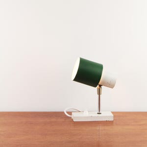 Vintage Hala Wall Lamp - Mid-Century Modern Green & White Industrial Sconce - 1950s - Dutch design