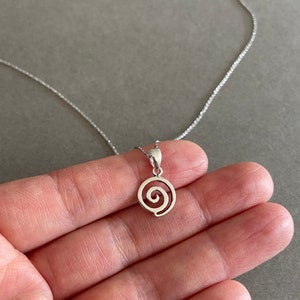 Silver Tiny Mini Swirl Necklace - Sterling Silver [NS1005]