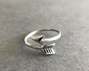 Sterling Silver Arrow Ring, Simple Minimalist Ring, Thin Silver Ring - Sterling Silver [R1016]