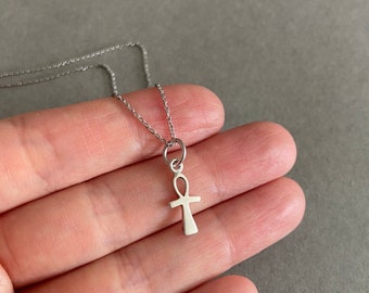 Silver Tiny Mini Ankh Necklace - Sterling Silver [NS1014] - Etsy