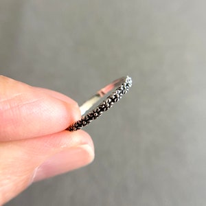 Silver Tiny Flower Band Ring - Sterling Silver