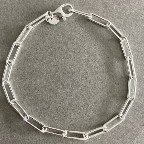 Beautiful Sterling Silver paper Clip Bracelet. Etsy Canada