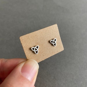 Silver Tiny Mini Celtic Knot Stud Earrings - Sterling Silver [ESV1036]
