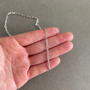 Silver Paper Clip Chain Necklace - Sterling Silver
