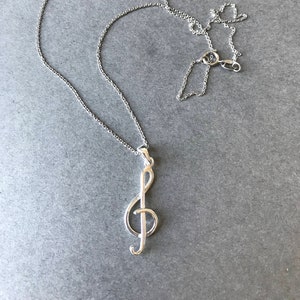 Silber Musik Note Halskette - Sterling Silber