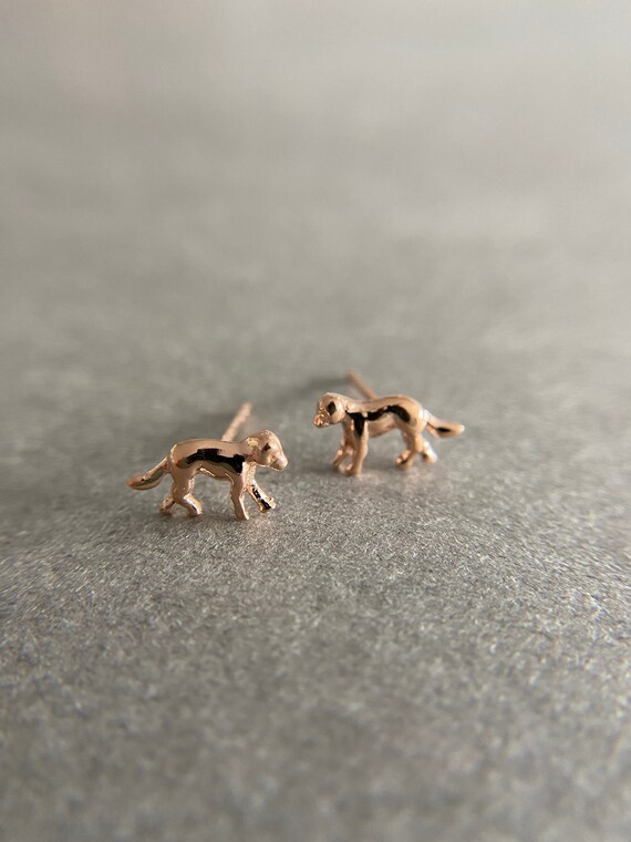 Silver Tiny Small Dog Stud Earrings - Sterling Si… - image 3
