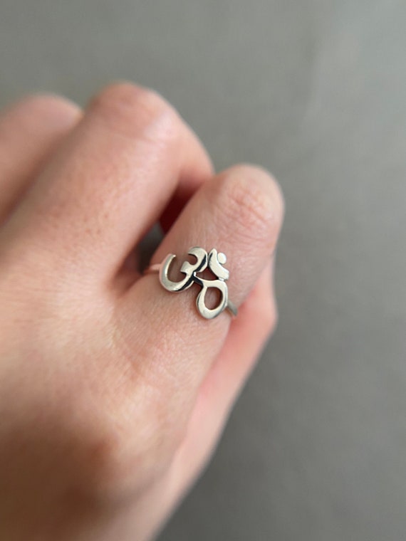 Sterling Silver Om - Sound of Universe Ring | Jewlr