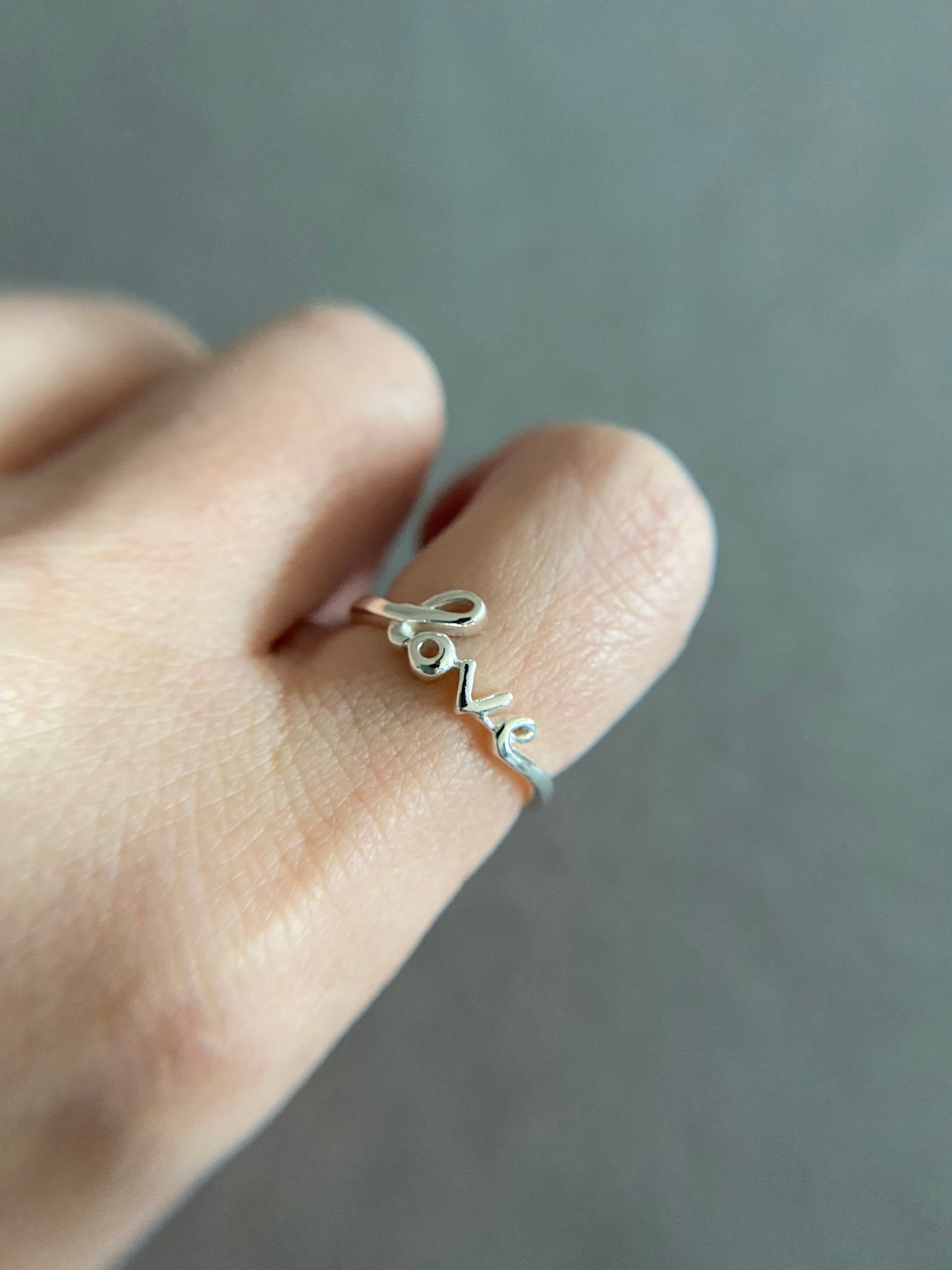Silver LOVE Ring - Sterling Silver - Etsy