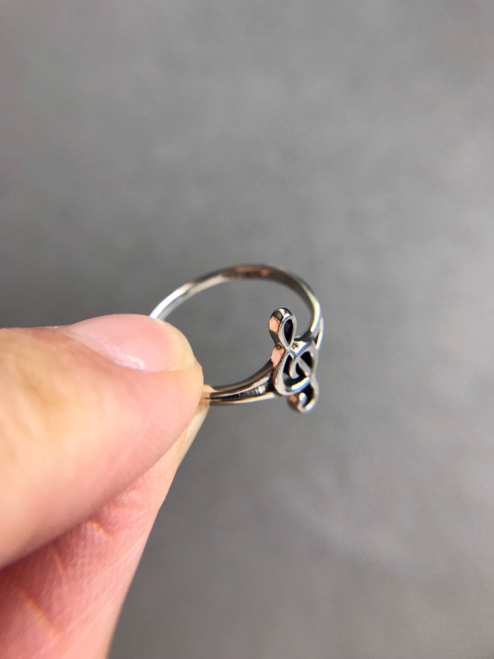 Silver Tiny G-clef Music Note Ring Sterling Silver R1018 | Etsy