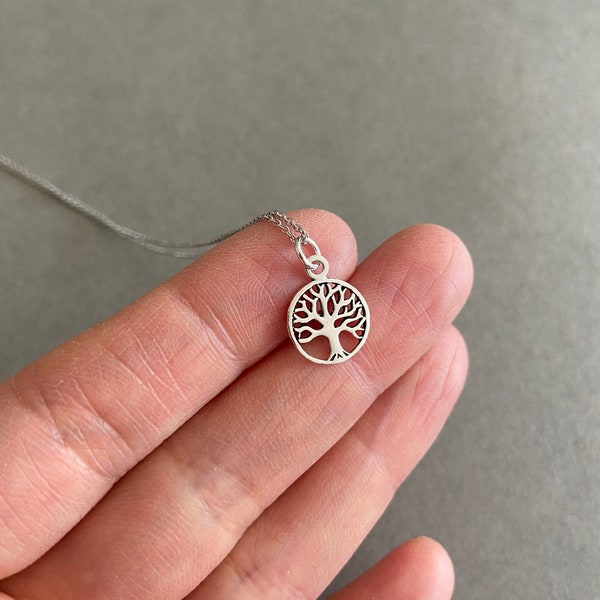 Tiny Mini Tree of Life Silver Necklace - Sterling Silver [NS1003]