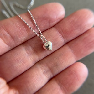 Silver Tiny Mini Heart Necklace - Sterling Silver