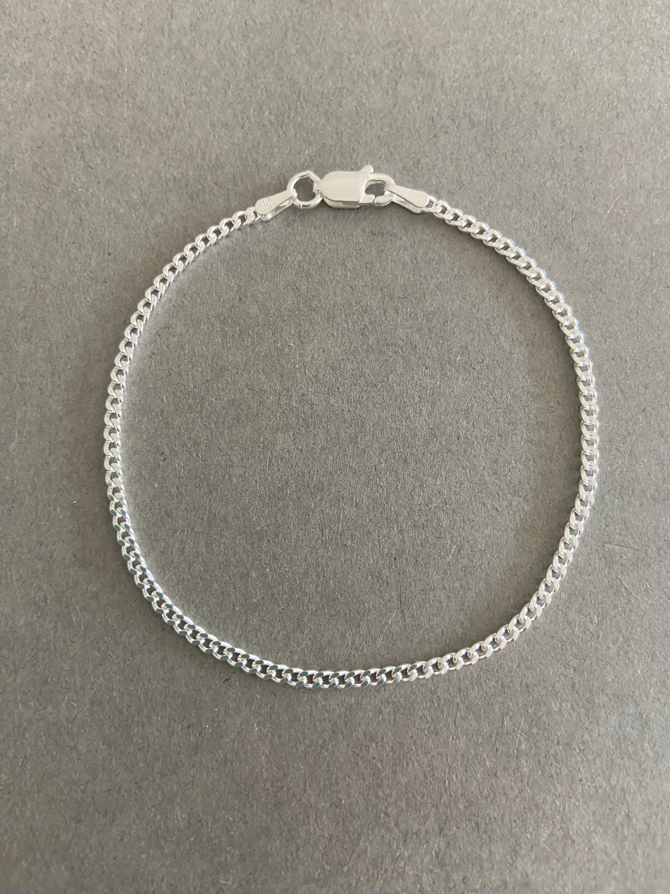 ブレスレット Numbering Curb Chain Bracelet with A13 Logo #5945 4BTR856 Sterling Silver Curb Chain Bracelet - Sterling Silver - Etsy