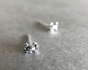 Silver Tiny Mini Crab Stud Earrings - Sterling Silver [ESV1024]