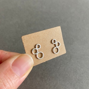 Silber 3 Kreis Ohrstecker - Sterling Silber