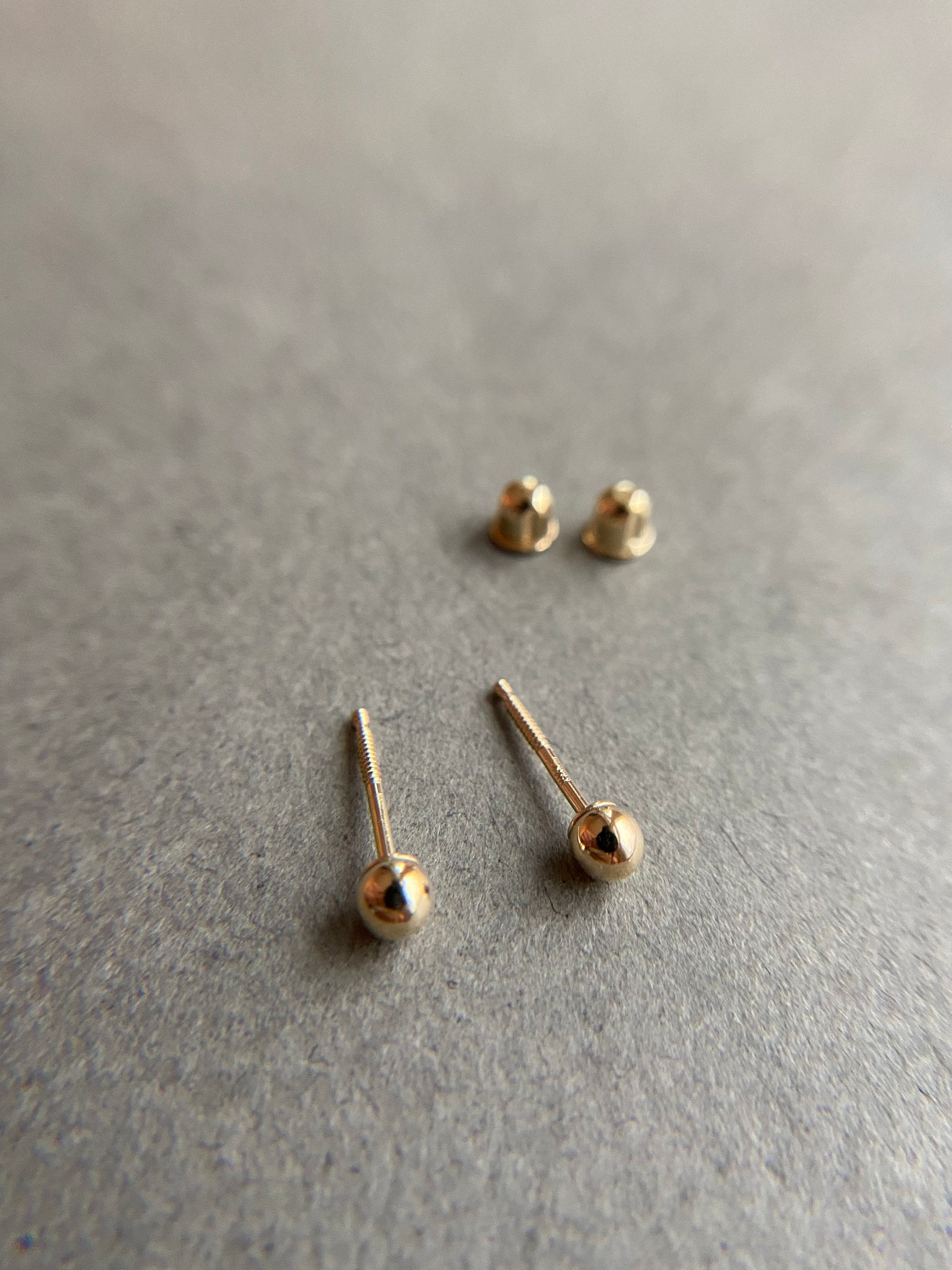 SCREW BACK /14K Solid Gold Ball Stud Earrings 2mm 3mm 4mm 5mm Etsy