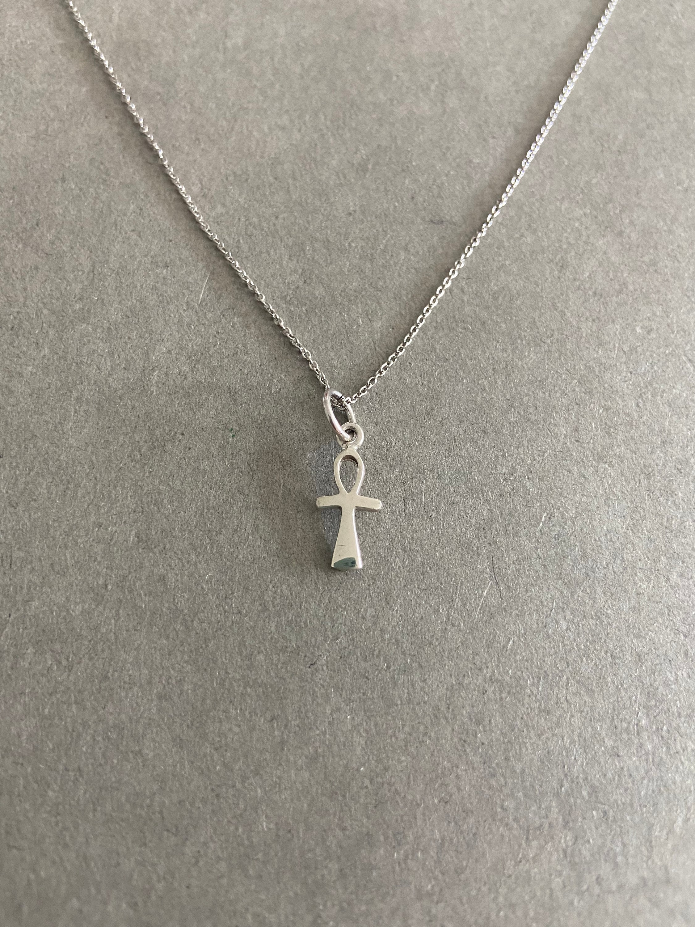 Silver Tiny Mini Ankh Necklace - Sterling Silver [NS1014] - Etsy