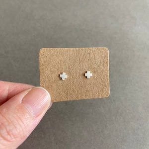 Silver Tiny X Cross Stud Earrings - Sterling Silver