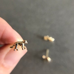 Silver Tiny Small Dog Stud Earrings - Sterling Silver