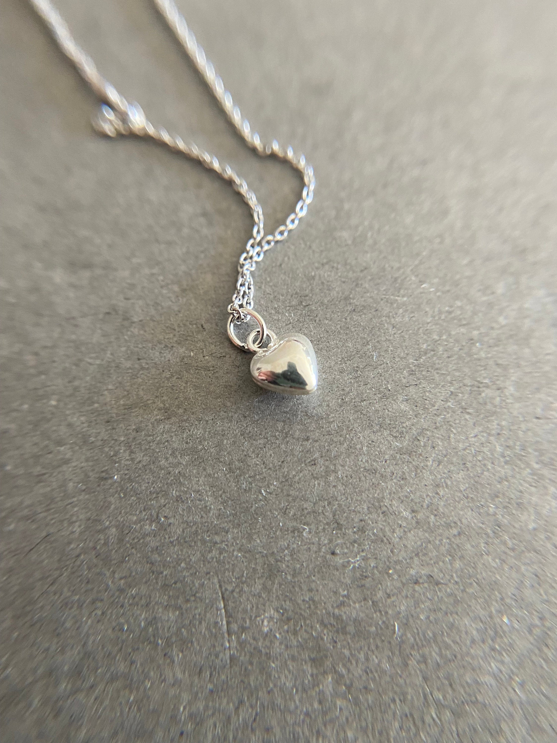 Silver Tiny Mini Heart Necklace - Sterling Silver - Etsy