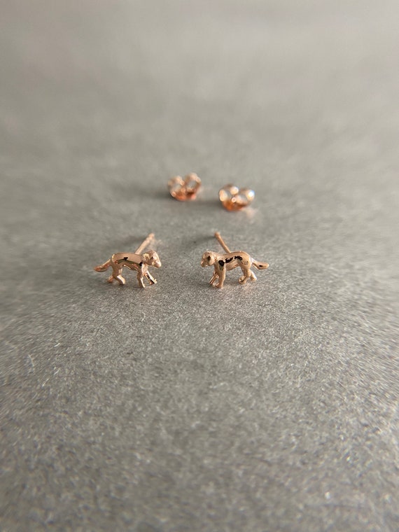 Silver Tiny Small Dog Stud Earrings - Sterling Si… - image 9