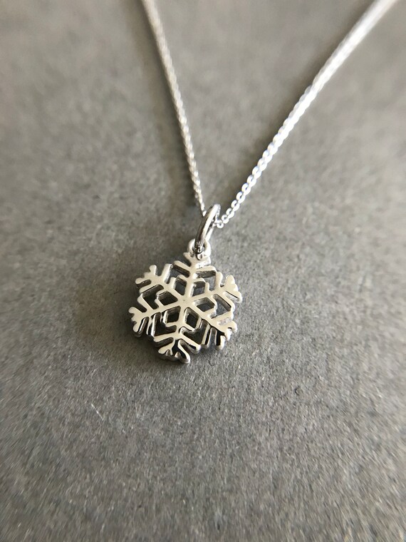 Tiny Mini Snowflake Necklace - Sterling Silver [N… - image 4