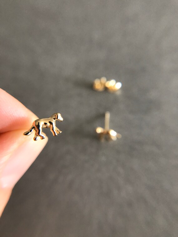 Silver Tiny Small Dog Stud Earrings - Sterling Si… - image 8