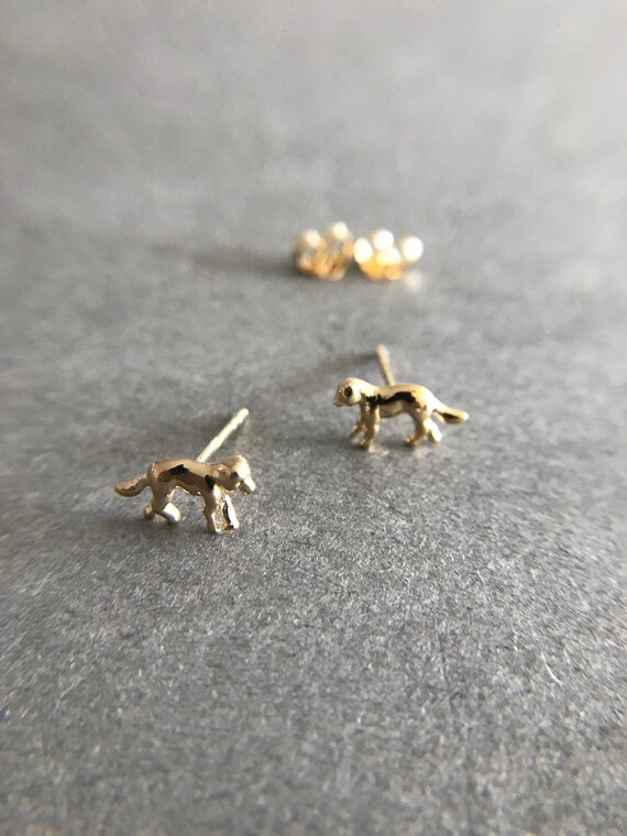 Silver Tiny Small Dog Stud Earrings - Sterling Si… - image 7