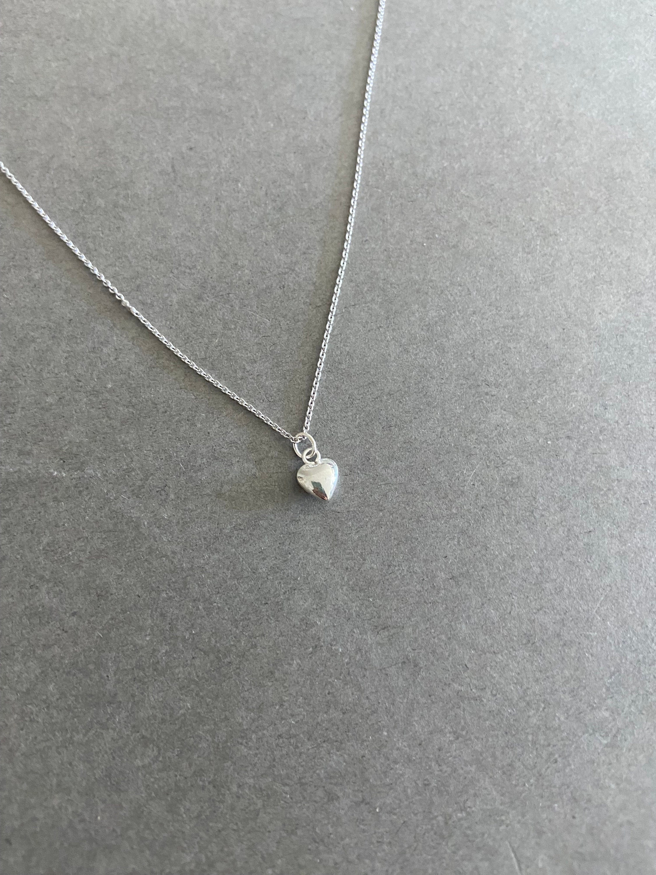 Silver Tiny Mini Heart Necklace - Sterling Silver - Etsy