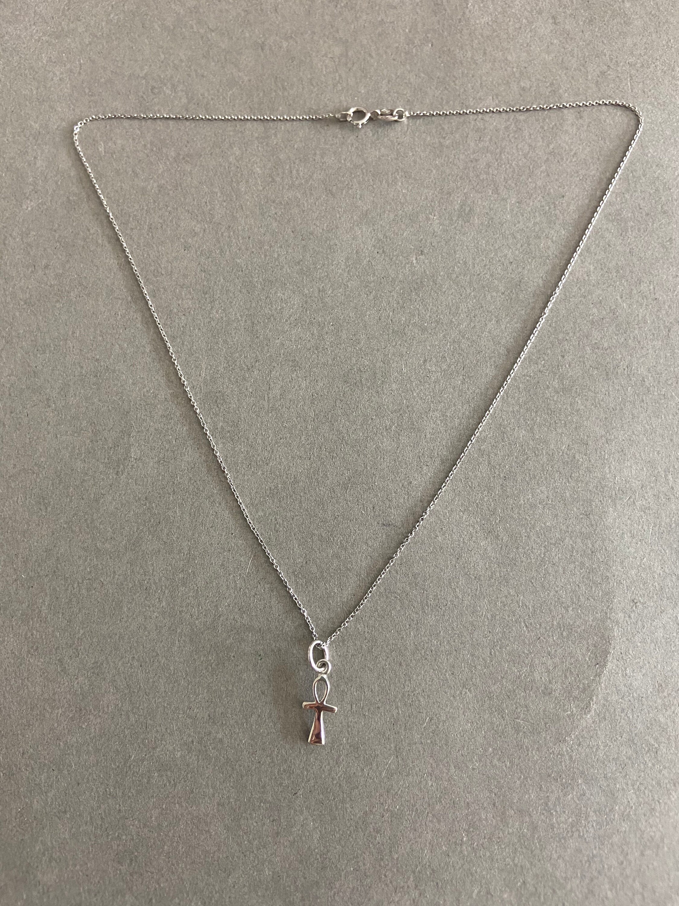 Silver Tiny Mini Ankh Necklace - Sterling Silver [NS1014] - Etsy