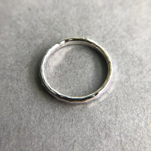 Sterling Silver Hammered Ring 2mm Simple Minimalist Ring - Etsy