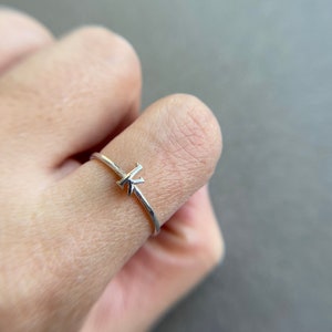 Bague initiale midi en argent, petite bague initiale, bague lettre en argent-argent sterling