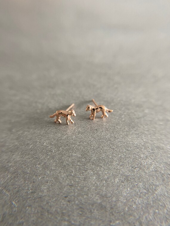 Silver Tiny Small Dog Stud Earrings - Sterling Si… - image 10