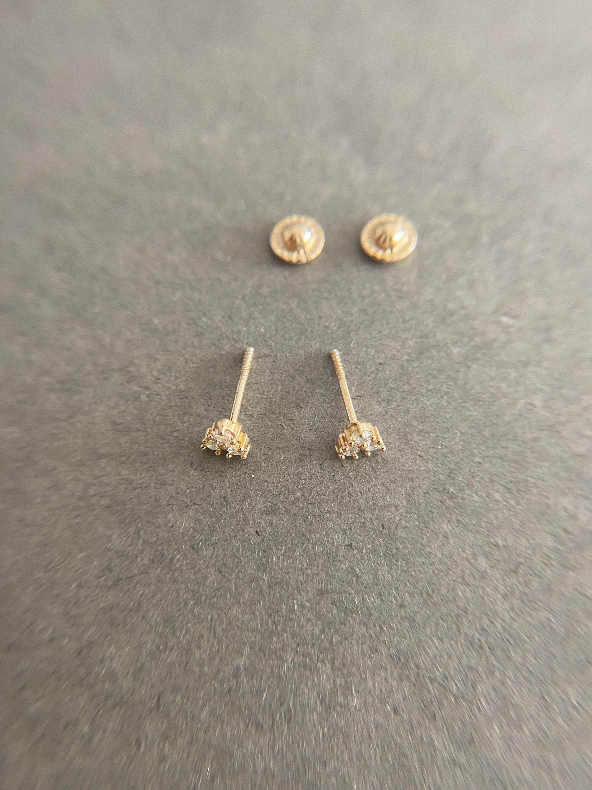 ピアス STONEHENgE 14K One Touch Cubic Earrings StoneHenge Silver One Touch Earrings SC1412 Rose Gold Cubic