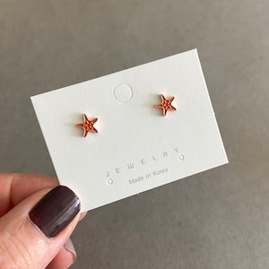 Tiny Starfish Stud Earrings - Sterling Silver Pin Post
