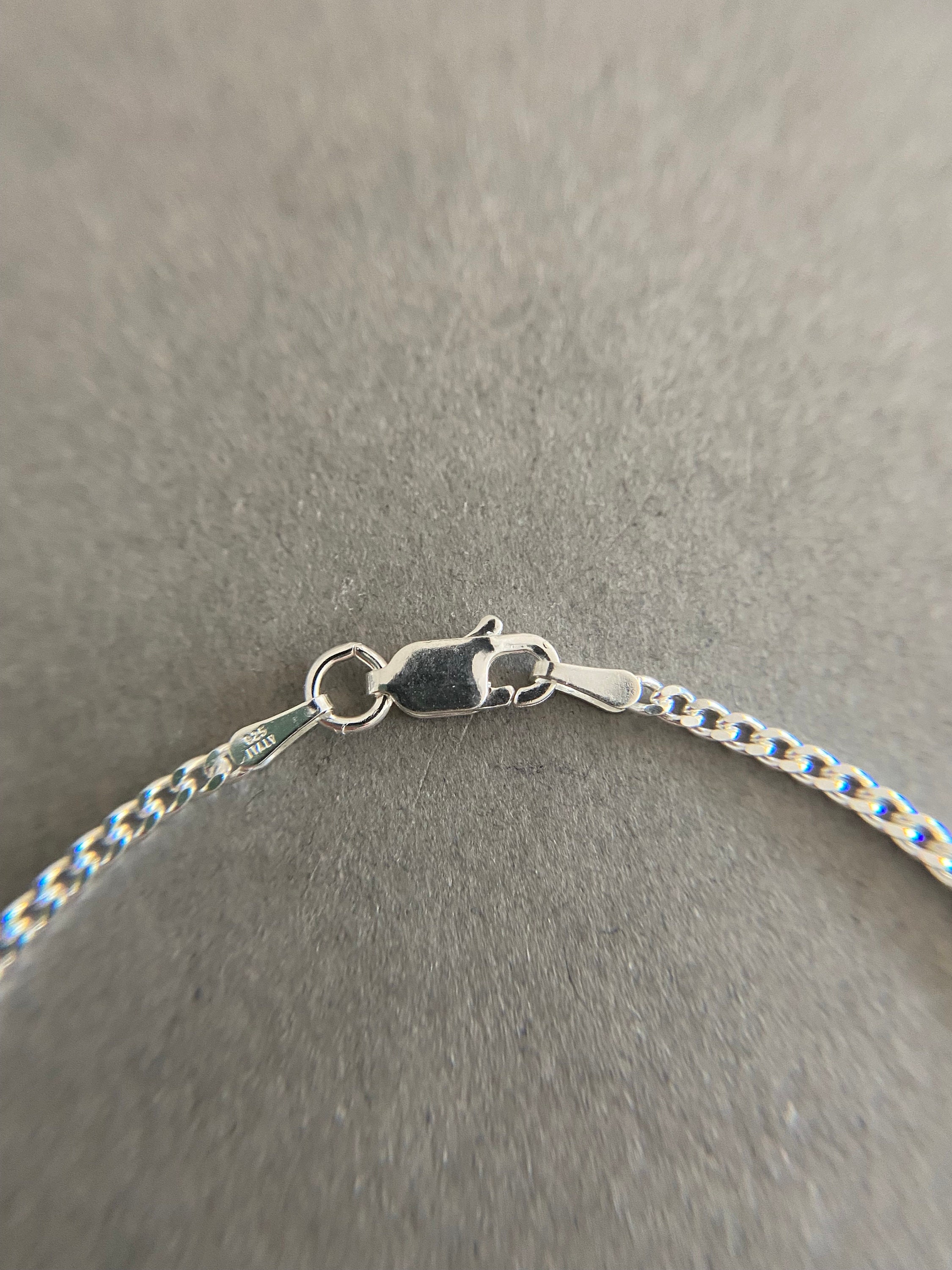 Sterling Silver Curb Chain Bracelet - Sterling Silver - Etsy