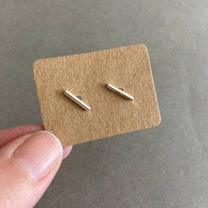Silver Bar Stud Earrings - Sterling Silver