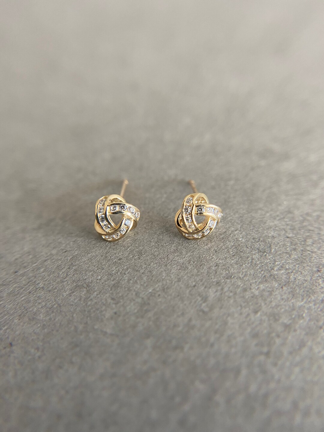 14 Karat Gold Plated CZ Triangle Outline Stud Earrings main image 1