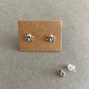 Silver Tiny Mini Skull Stud Earrings Type F Sterling Silver ESV1039 - Etsy