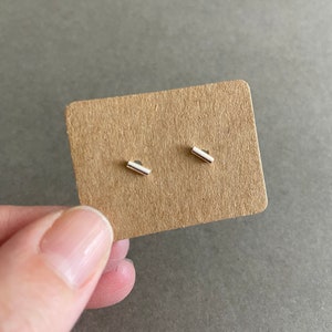 Silver 5mm Tiny Bar Stud Earrings - Sterling Silver