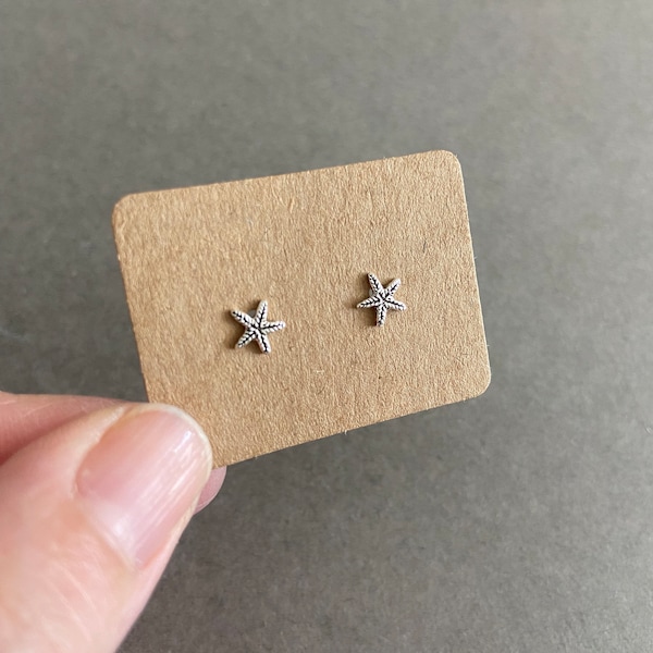 Silver Vintage Starfish Stud Earrings - Sterling Silver