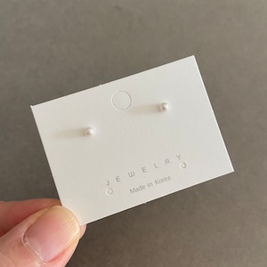 Tiny Peal Stud Earrings - Sterling Silver Pin Post