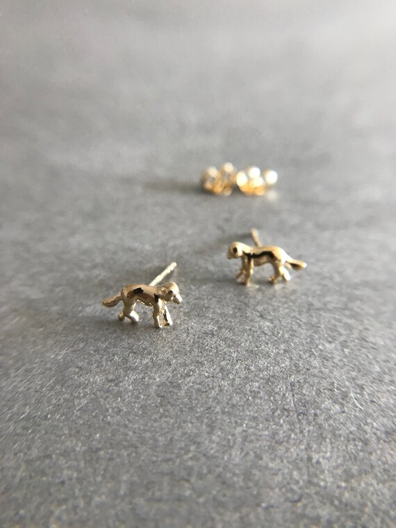Silver Tiny Small Dog Stud Earrings - Sterling Si… - image 6